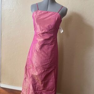 90s Vintage 100% silk Pink & Gold maxi Nieman Marcus Dress with Jacket 2/4
